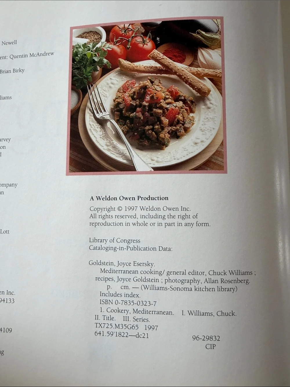 3 Vintage Williams Sonoma Kitchen Library Cookbooks - Pasta Pizza Mediterranean